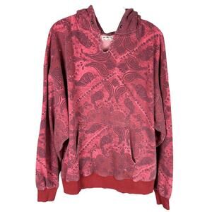 Free People We The Free Red Paisley Long Sleeve Oversized Baggy Hoodie S